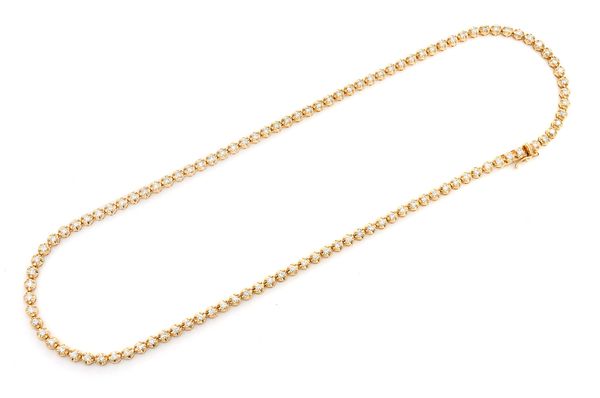 2pt Crown Set Diamond Necklace 14k Solid Gold 3.75ctw