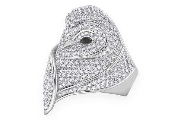 Owl Diamond Ring 14k Solid Gold 3.00ctw