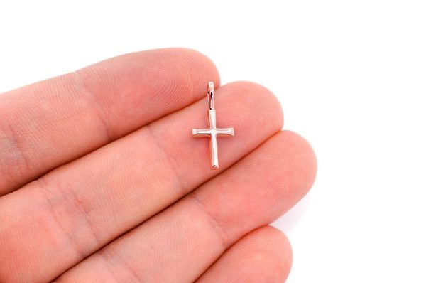 Angled Cross Pendant 14k Solid Gold