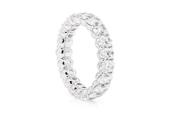 25pt Oval Eternity Diamond Ring 14k Solid Gold 5.00ctw