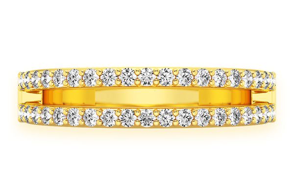 Double Row Diamond Band 14k Solid Gold 0.25ctw
