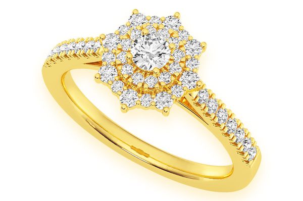0.50ctw - Pointed Round Diamond Ring - Diamond Engagement Ring - All Natural