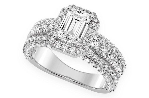 Tripp - 1.00ct Emerald Diamond Engagement Ring 14k Solid Gold