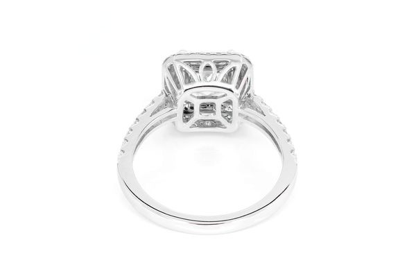 1.25ct Princess Cut - Double Halo - Diamond Engagement Ring - All Natural