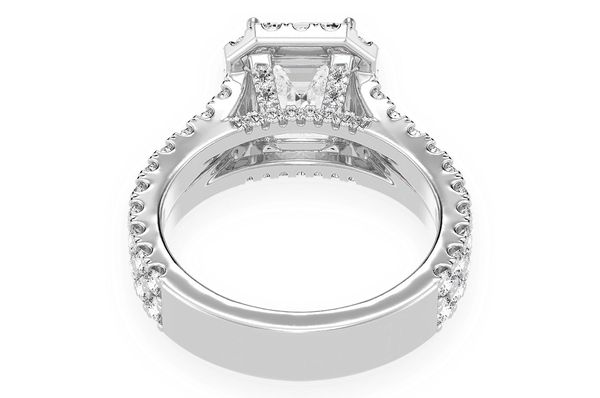 Sphinx - 2.00ct Emerald Cut Solitaire - Halo Split Shank - Diamond Engagement Ring - All Natural Vs Diamonds
