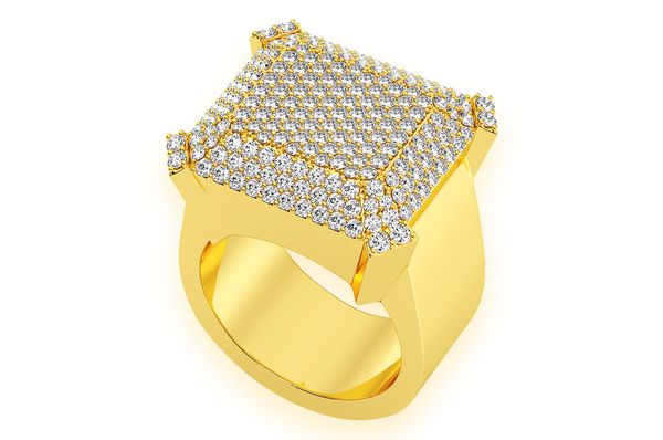 Babel Top Signet Diamond Ring 14k Solid Gold 2.00ctw