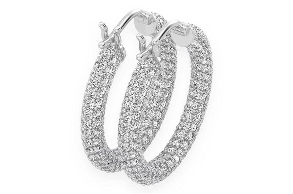 Bubbly Eternity Hoop Diamond Earrings 14k Solid Gold 4.00ctw