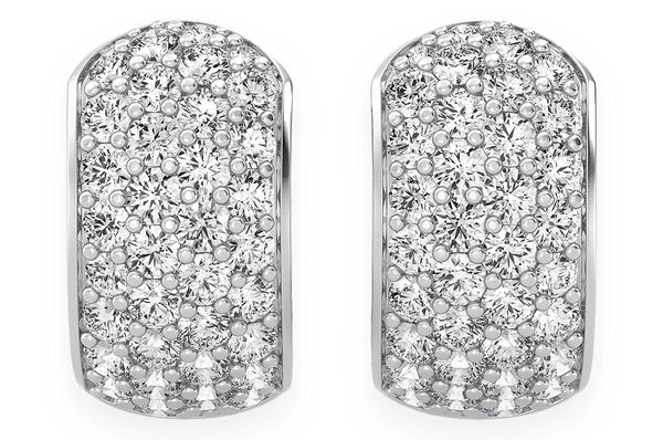 Wide Hoop Diamond Earrings 14k Solid Gold 1.20ctw