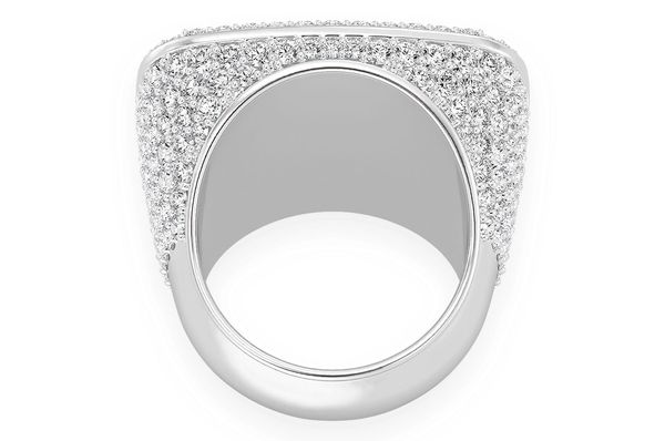 Rectangle Signet Diamond Ring 14k Solid Gold 6.85ctw