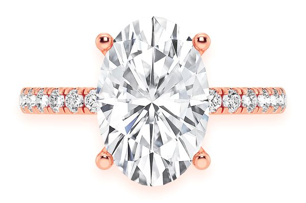 Thinn - 3.00ct Oval Solitaire - One Row Under Halo - Diamond Engagement Ring - All Natural Vs Diamonds
