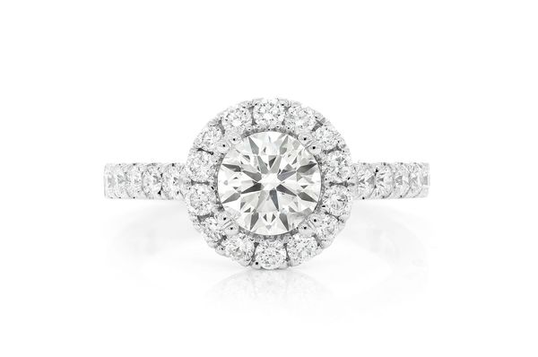 1.00ct Round Solitaire - Halo - Diamond Engagement Ring - All Natural