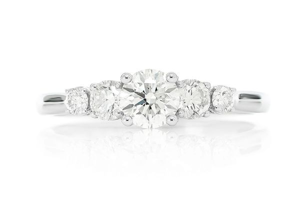 .50ct Round Solitaire - 5 Stone Cathedral Engagement Ring - All Natural Vs Diamonds