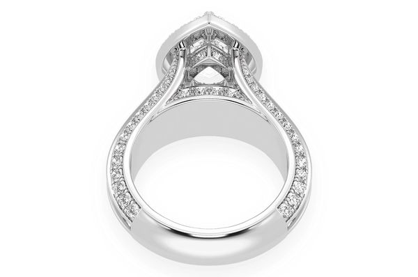 Monst - 2.00ct Pear Solitaire - Three Row Graduated Split Halo - Diamond Engagement Ring - All Natural