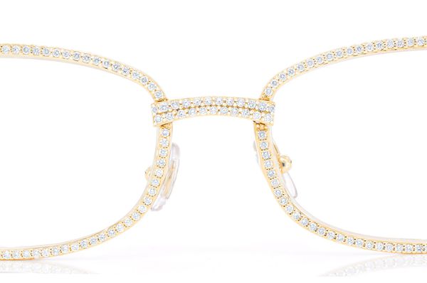 Cartier Glasses Iced Out Diamond Rims - 3.00ctw - Yellow Gold