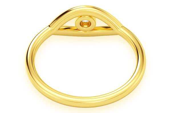 Evil Eye Diamond Ring 14k Solid Gold 0.05ctw 