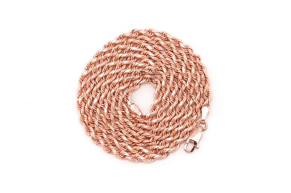 3.5MM Rope 14k Solid Gold Chain