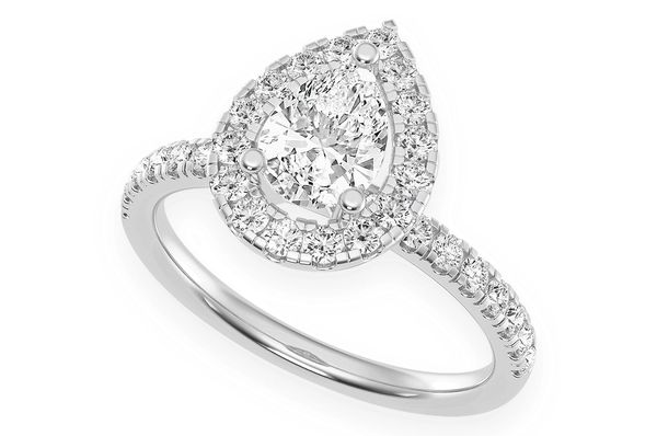 Thav - 0.75ct Solitaire Pear Shape Halo - Diamond Engagement Ring - All Natural - Help