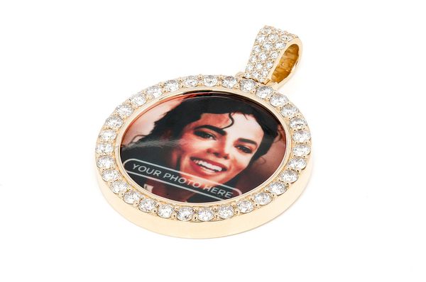 Picture Frame Memory Diamond Pendant 14k Solid Gold 2.75ctw