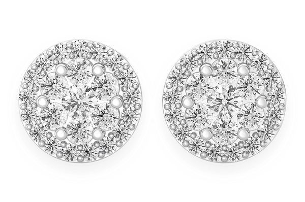 Halo Flower Diamond Earrings 14k Solid Gold 2.00ctw