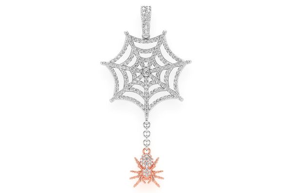 Spider Web Diamond Pendant 14k Solid Gold 1.00ctw