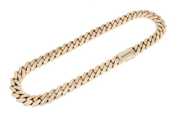 16MM Miami Cuban Diamond Necklace 14k Solid Gold 39.25ctw