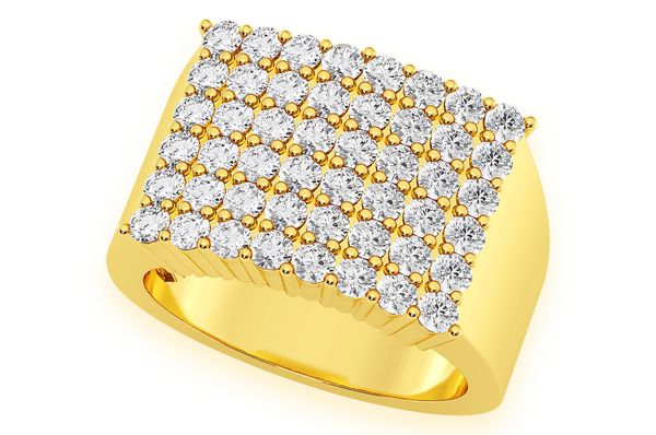 Rectangular Curve Diamond Ring 14k Solid Gold 1.65ctw
