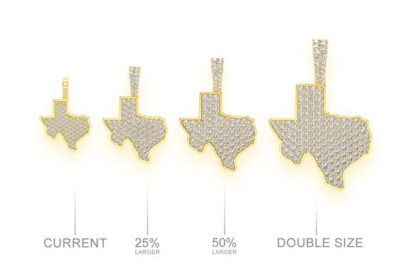 Texas State Diamond Pendant 14k Yellow Gold 0.25ctw