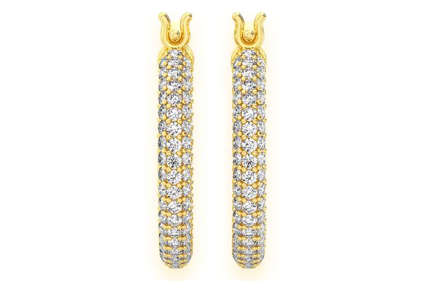 Bubbly Eternity Hoop Diamond Earrings 14k Solid Gold 4.00ctw