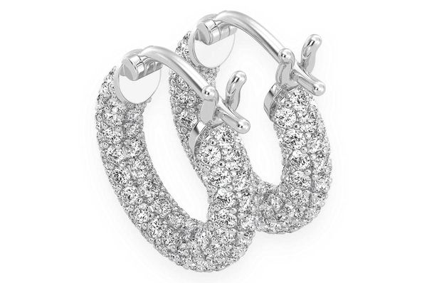 Bubbly Eternity Hoop Diamond Earrings 14k Solid Gold 2.00ctw