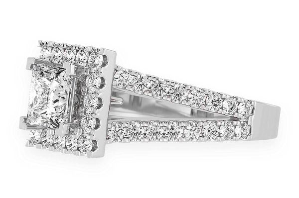1.00ct Princess Solitaire - Two Row Split - Diamond Engagement Ring - All Natural Vs Diamonds