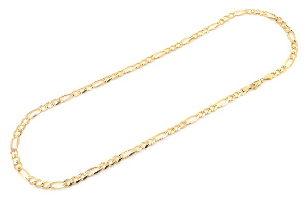 6MM Figaro Chain 14k Solid Gold 