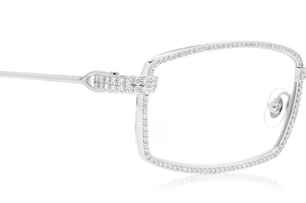 Cartier Glasses Iced Out Diamond Rims - 3.85ctw - White Gold