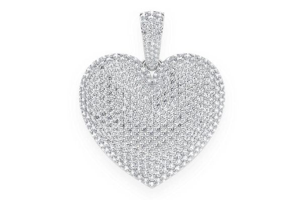 Icebox - Bubbly Heart Diamond Pendant 14k Solid Gold 6.50ctw