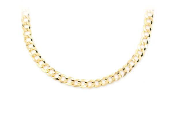 4.5MM Flat Curb Link 14k Solid Gold Chain