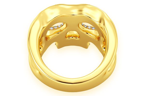 Skull Diamond Ring 14k Solid Gold 0.40ctw