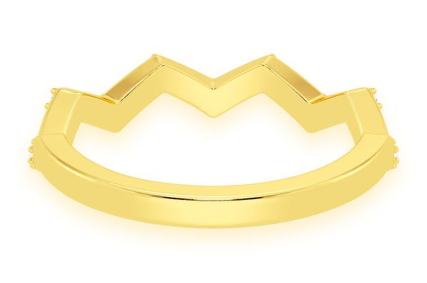 Zig Zag Diamond Ring 14k Solid Gold 0.10ctw