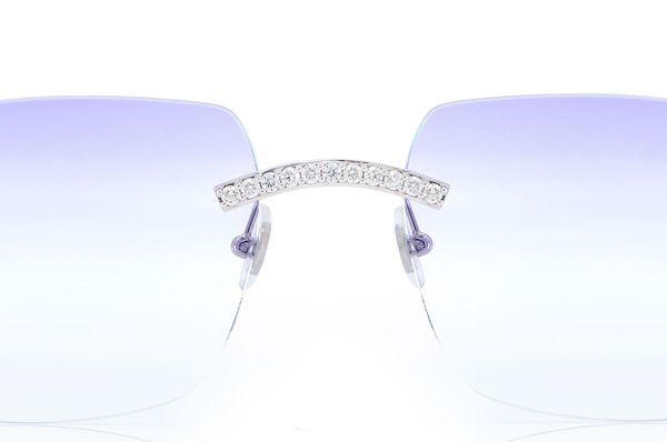 Cartier Glasses Iced Out Diamond Rimless - 2.50ctw - White Gold
