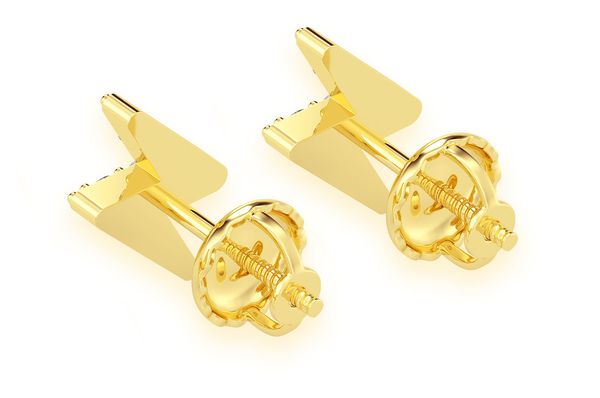 Lightning Bolt Stud Diamond Earrings 14k Solid Gold 0.10ctw