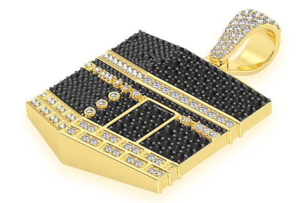 Kaaba Black & White Diamond Pendant 14k Solid Gold 2.60ctw