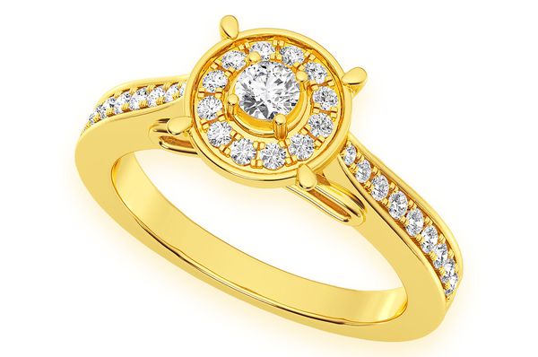 .50ctw - Round Halo - Diamond Engagement Ring - All Natural