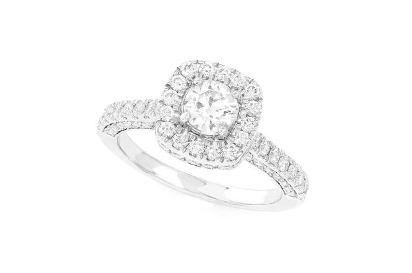 .50ct Round - Cushion Halo - Diamond Engagement Ring - All Natural