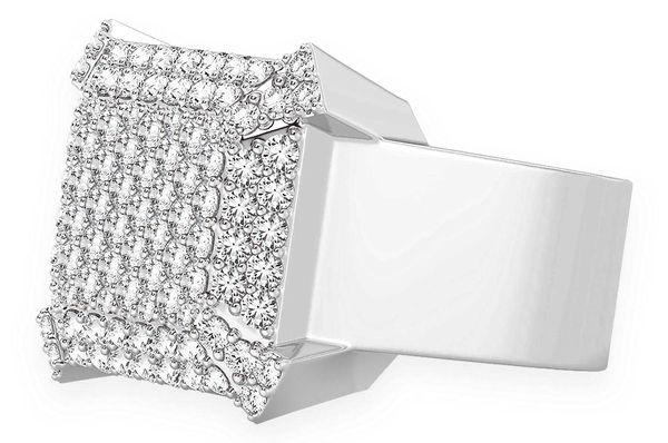 Emerald Shape Signet Diamond Ring 14k Solid Gold 2.30ctw