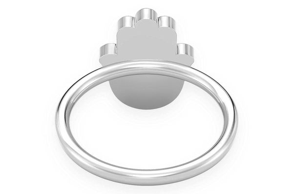 Hamsa Diamond Ring 14k Solid Gold 0.20ctw 