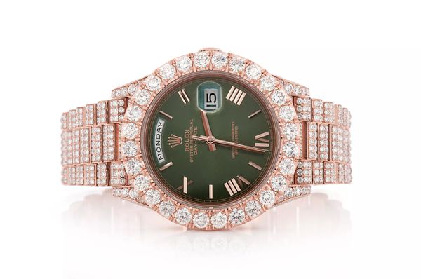 Rolex Day Date 40MM 18k Rose Gold (228235) - 22.96ctw Fully Iced Out