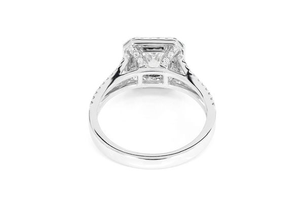 1.00ct Princess Cut - Double Halo Split Shank - Diamond Engagement Ring - All Natural