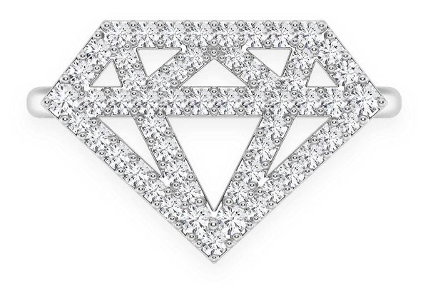 Diamond Silhouette Diamond Ring 14k Solid Gold 0.33ctw 
