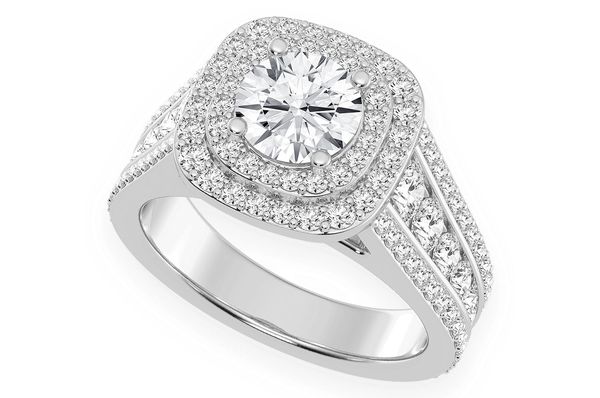 1.00ct Round Solitaire - Double Halo - Diamond Engagement Ring - All Natural