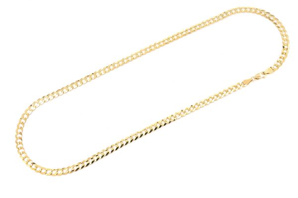 5.5MM Flat Curb 14k Solid Gold Chain