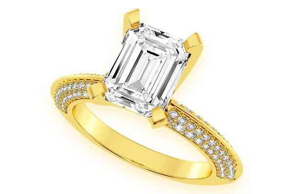 Kifey - 2.00ct Emerald Cut Solitaire - Knife Edge - Diamond Engagement Ring - All Natural