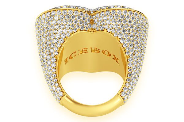 Bubbly Heart Signet Diamond Ring 14k Solid Gold 9.00ctw